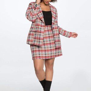 Eloquii Plaid Tweed A-Line Skirt - size 24